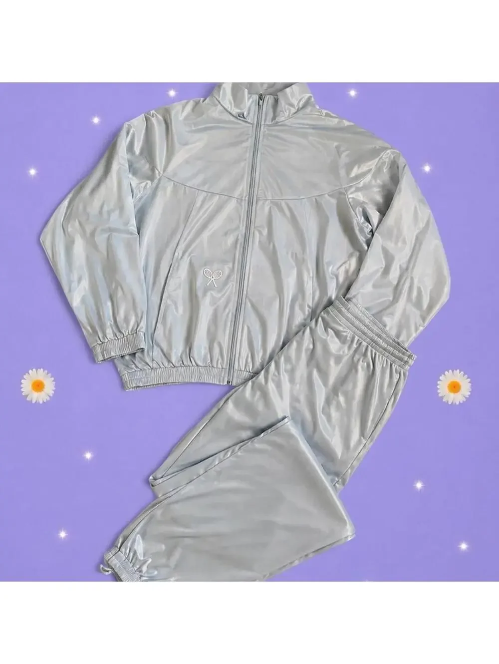 Vintage 90s Saks Fifth Avenue Tennis Tracksuit Set Size Large 🩵